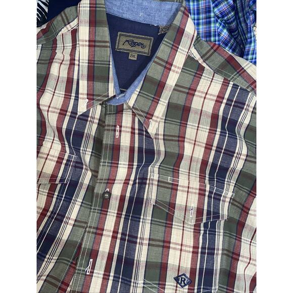 Roper Plaid Western Shirt Men's 2XL Long Sleeve Cotton Button Down Rodeo Cowboy - Picture 2 of 6